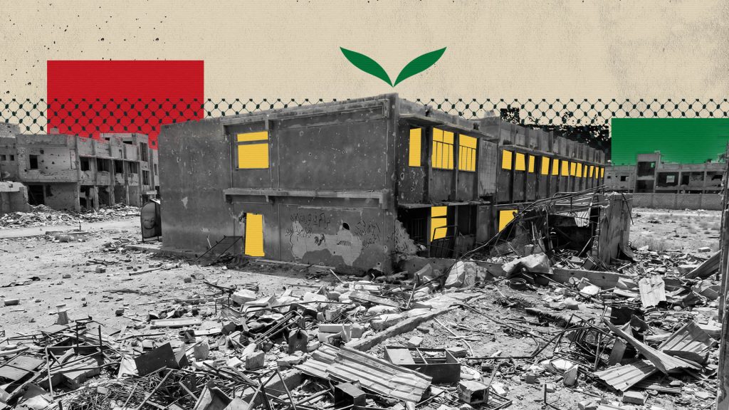 طلاب فلسطينيون في إحدى مدارس الأونروا في سوريا